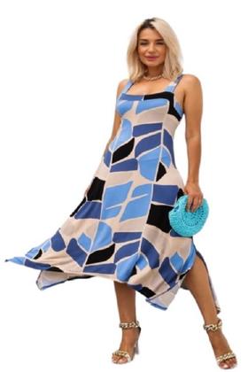 Imagem de Vestido Feminino Estampado Regata Malha Crepe