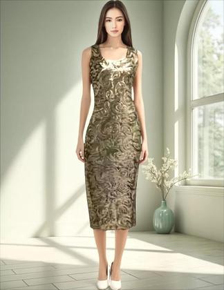 Imagem de Vestido Longo De Festa Indiano, Tule Bord Com Paetê, Cinza