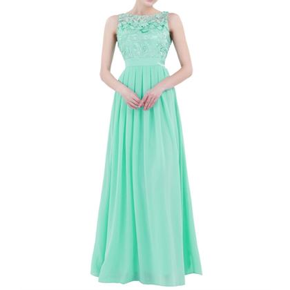 Imagem de Vestido longo Verde Menta Madrinha Seda Chiffon festa  Ref 14