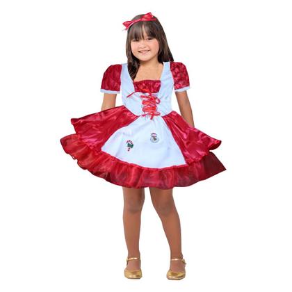 Imagem de Vestido Mamãe Noela Infantil Fantasia Mamãe Noel Traje Noelete Ajudante do Papai Noel Cosplay Criança Festa Natal