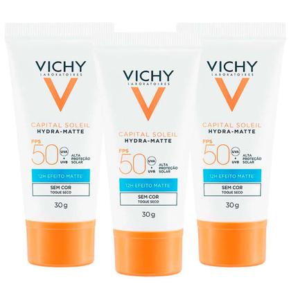 Imagem de Vichy Hydra Matte Kit com 3 Unidades  Protetor Solar Facial FPS50