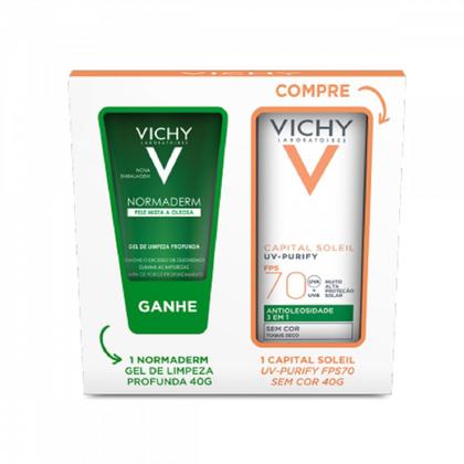 Imagem de Vichy Protetor Solar Facial Capital Uv Purify Sem Cor Fps 70 40g  +  Gel Limpeza Normaderm 40g - Kit