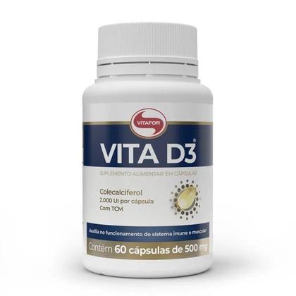 Imagem de Vitamina D Vitafor Vita D3 60 Cápsulas 500mg 2000ui Com TCM