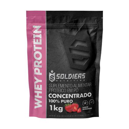 Imagem de Whey Protein Concentrado 1Kg - Morango - Importado - Soldiers Nutrition