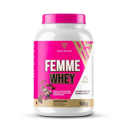 Imagem de Whey Protein Feminino Com Colágeno Hidrolisado 908g Pote - Body Shape