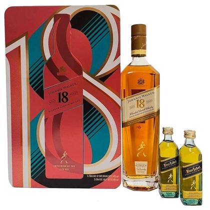 Imagem de Whisky johnnie walker 18 anos c/ 2 mini blue label50 ml