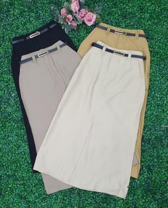 Imagem de WWZ Fashion Saia de Alfaiataria Midi Com Abertura na Frente Tendencia 156