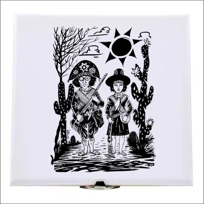 Imagem de Xilogravura Lampião e Maria Bonita em azulejo